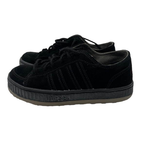 DIESEL LOW-TOP SNEAKERS WITH PLATFORM unisex black suede size M 6 W 7 - Picture 5 of 16